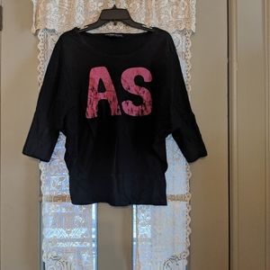Derek Heart Couture distressed 'As If' top.